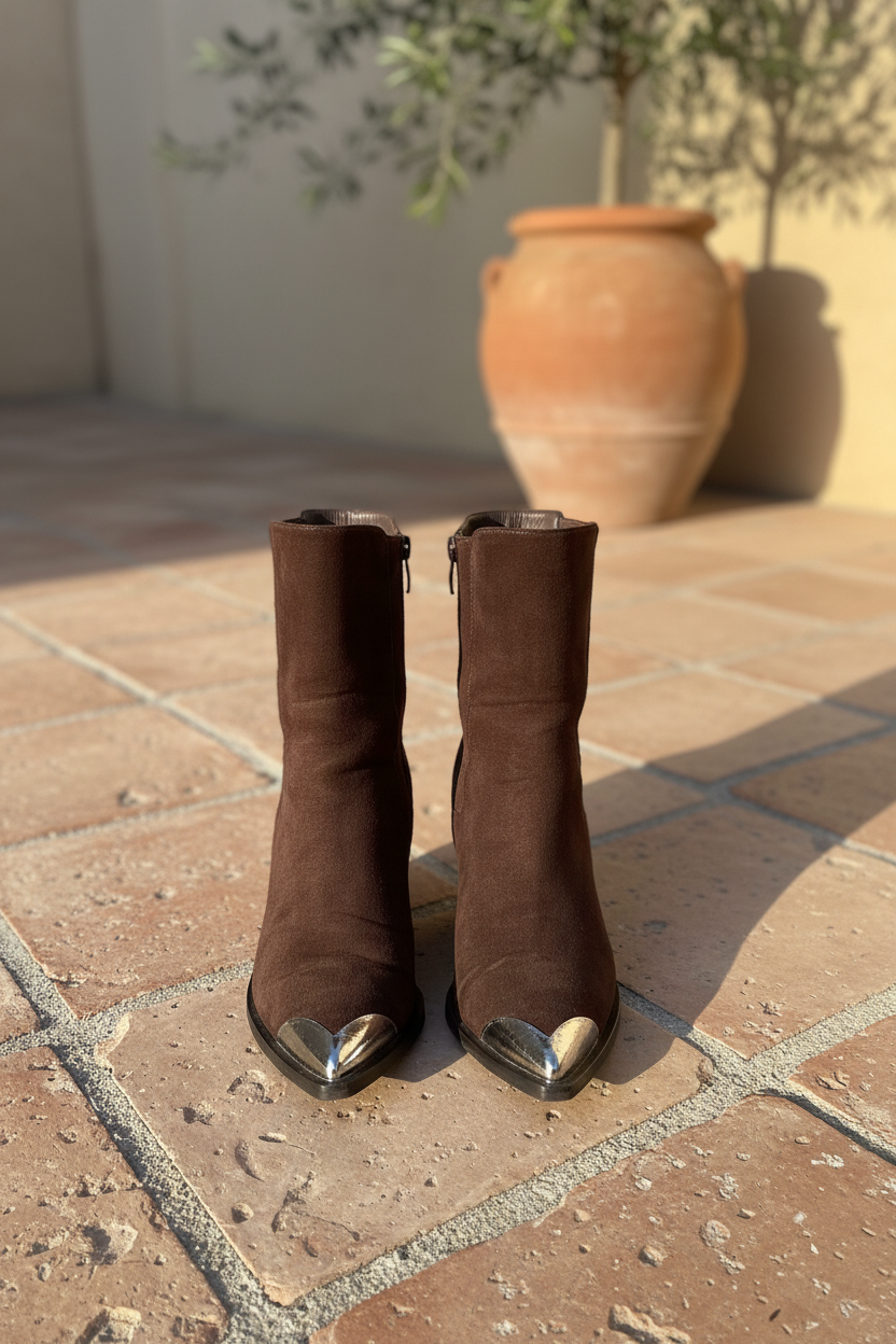 Boho Western Boot – Braun & Silber – LACLARA mediterrane Mode