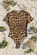 Body Leopard Print Kurzarm – LACLARA mediterrane Mode