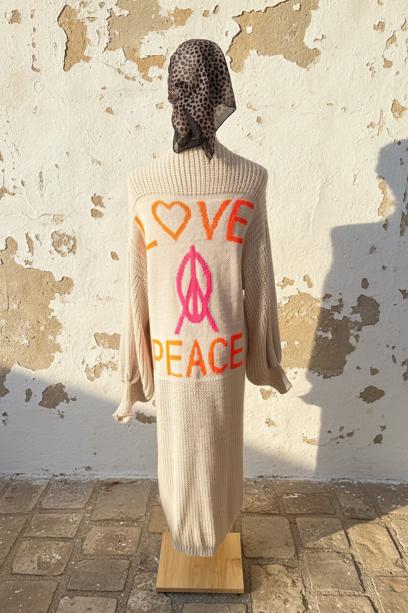 Cardigan Love & Peace Frontansicht gehend