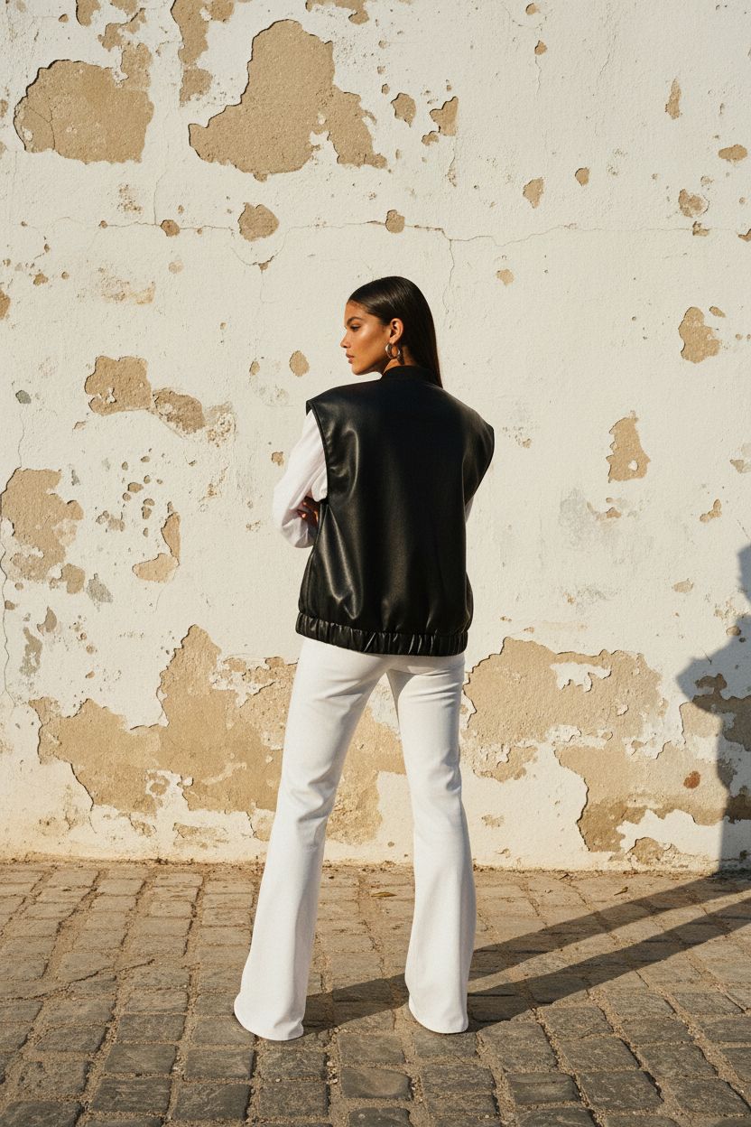 Kunstleder Weste – Model Streetstyle
