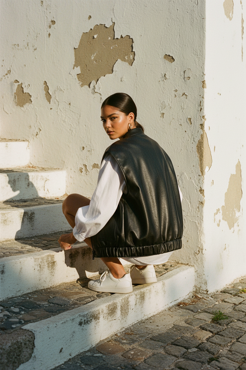 Kunstleder Weste – Model weiterer Look
