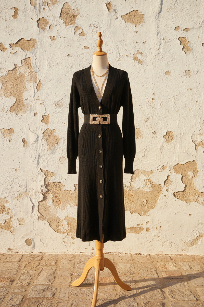 Strickkleid Seitenansicht auf Mannequin