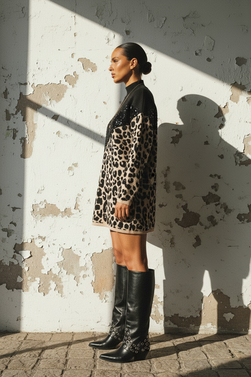 Strickkleid Leopard – Foto 9