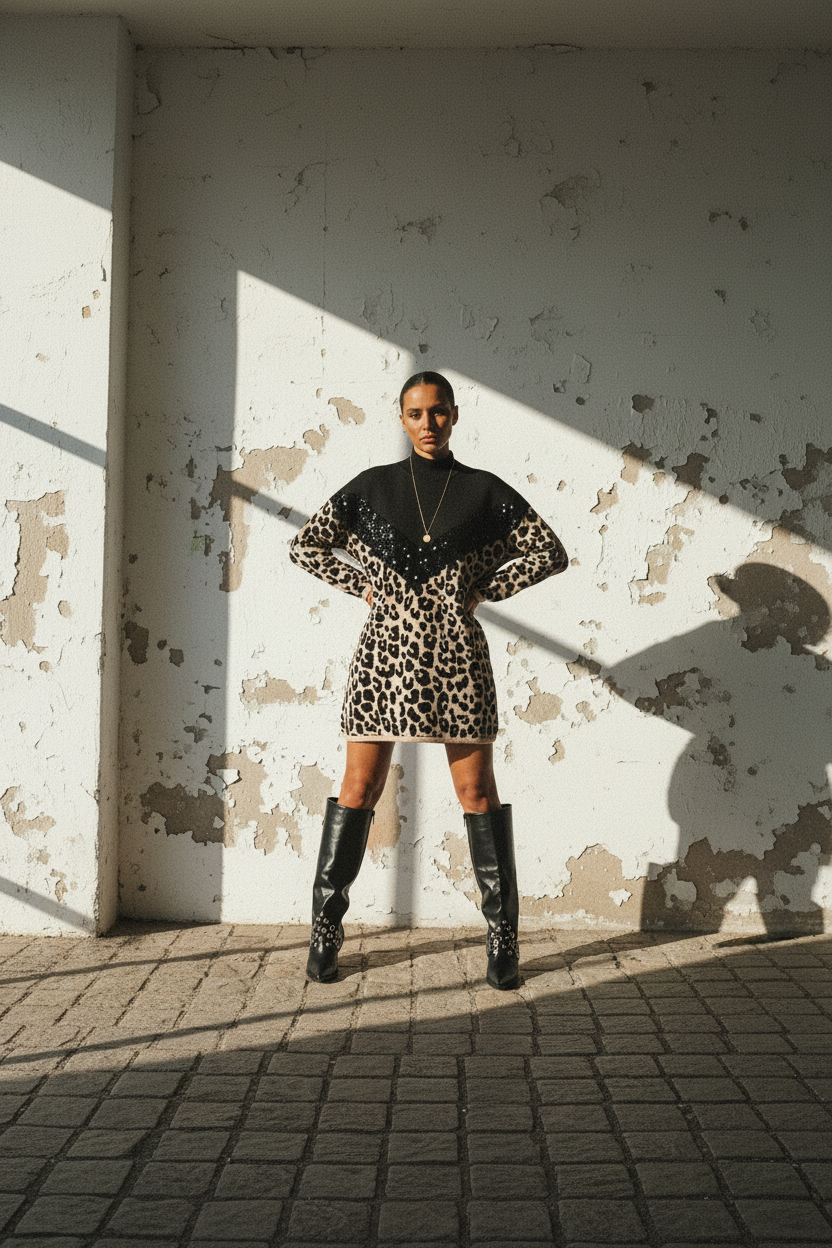 Strickkleid Leopard – Foto 10