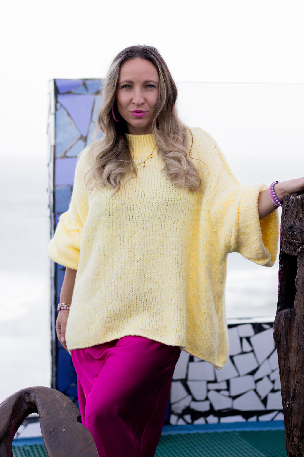 Sol – Oversized Pullover Buttergelb – LACLARA mediterrane Mode