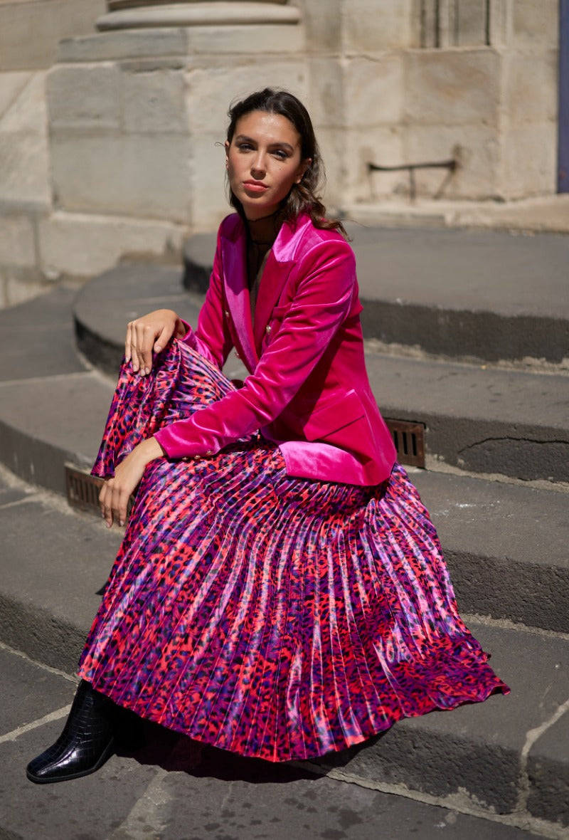 Plisseerock Leopard – Pink & Lila – LACLARA mediterrane Mode