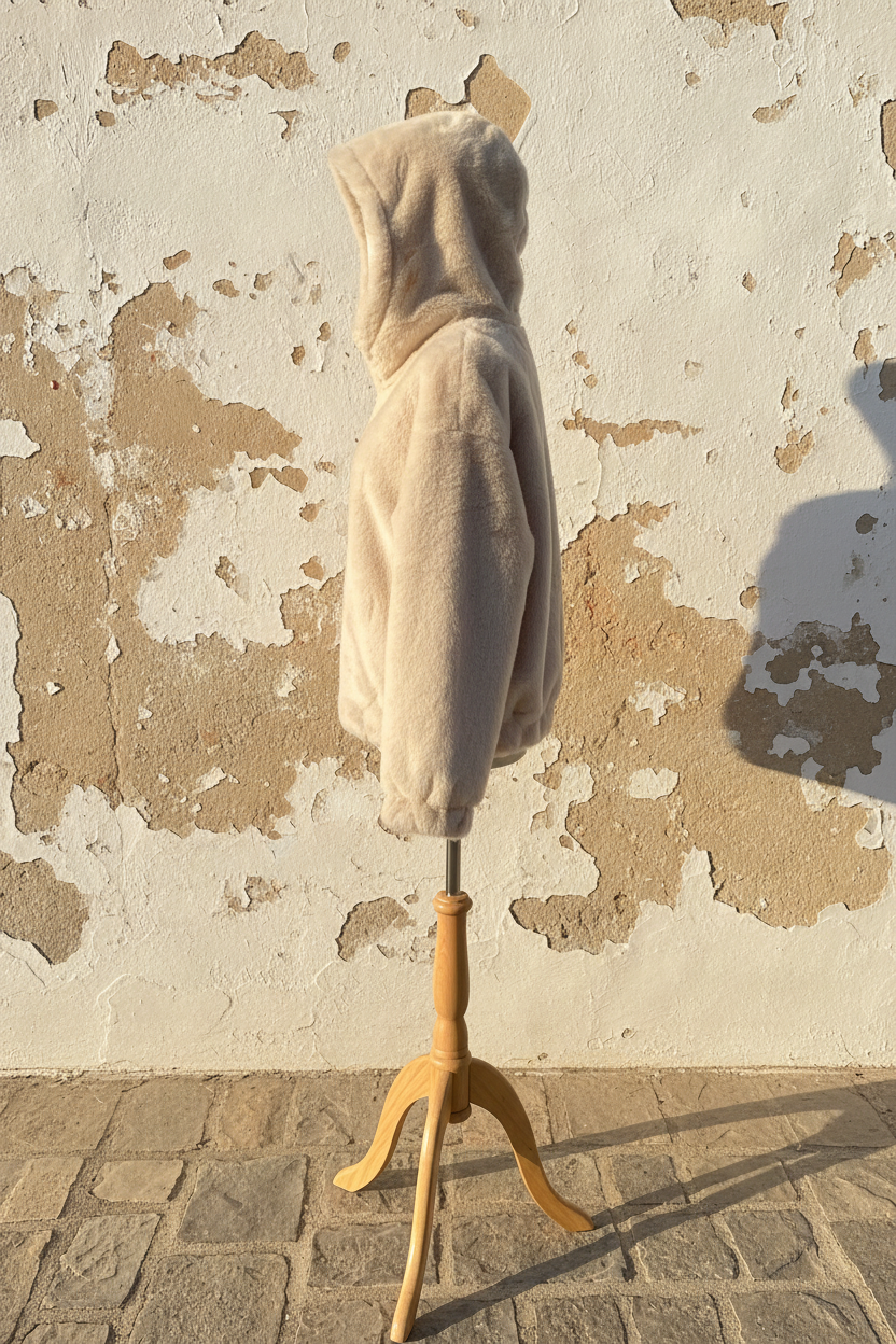 Wendejacke Kunstleder & Fellimitat mit Kapuze – LACLARA mediterrane Mode