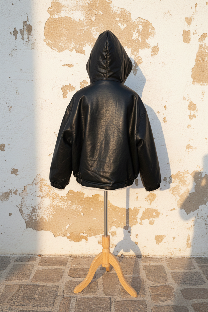 Wendejacke Kunstleder & Fellimitat mit Kapuze – LACLARA mediterrane Mode