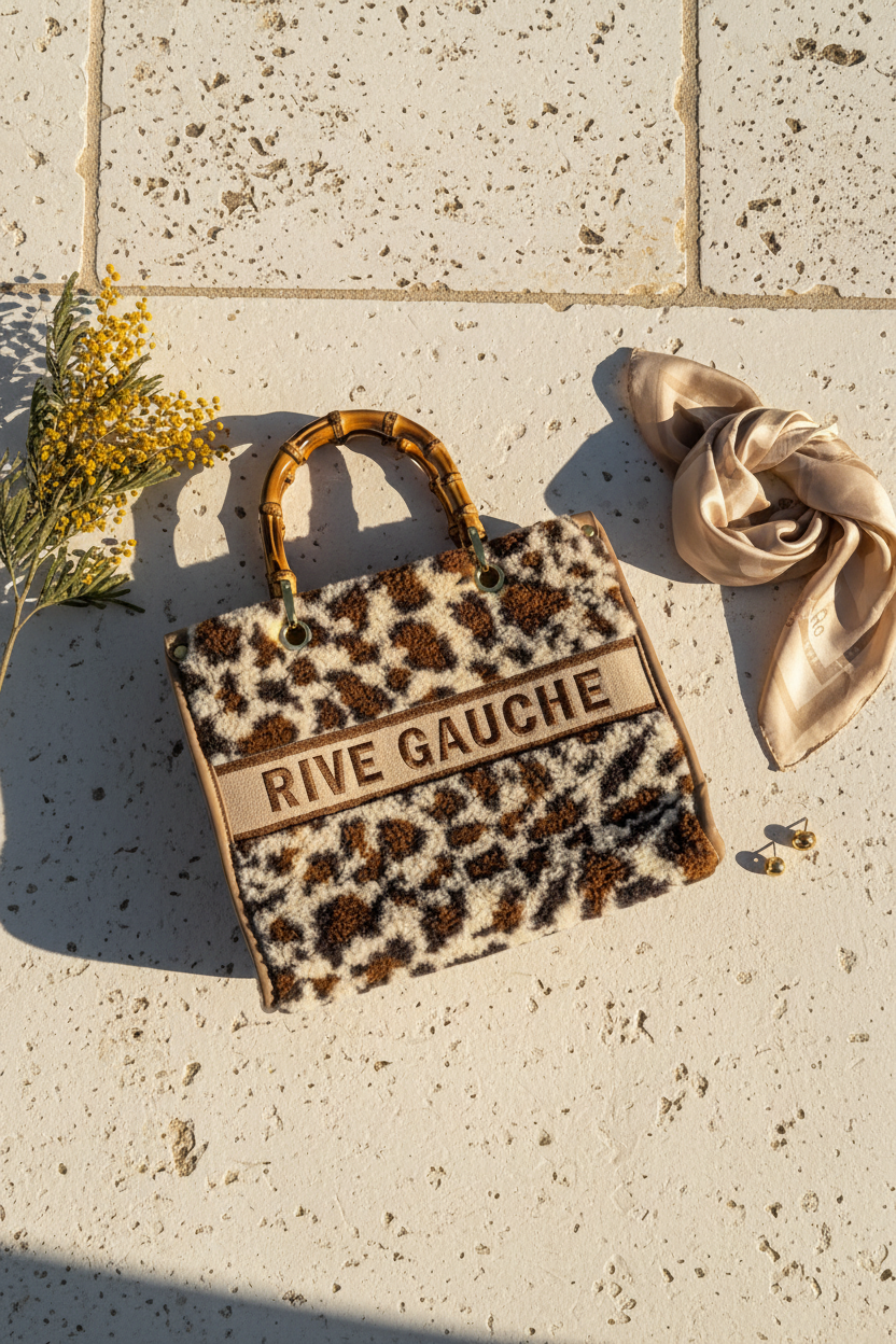 Rive Gauche Bag – Model walking cremefarbenes Kleid