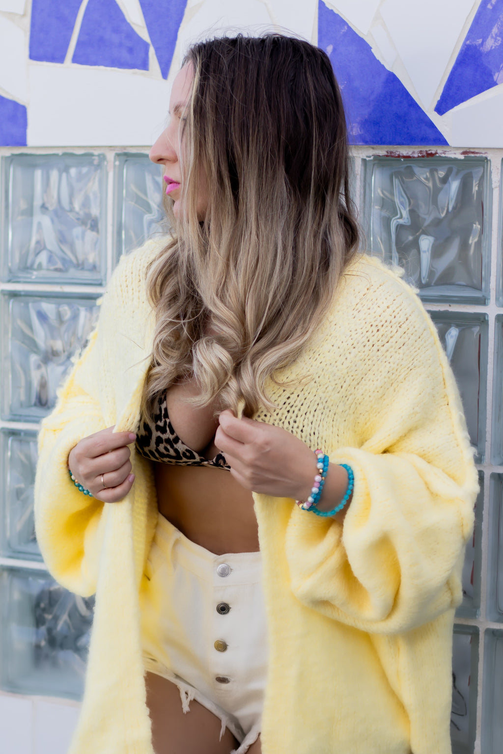 Oversize Cardigan „Sole“ — Buttergelb – LACLARA mediterrane Mode