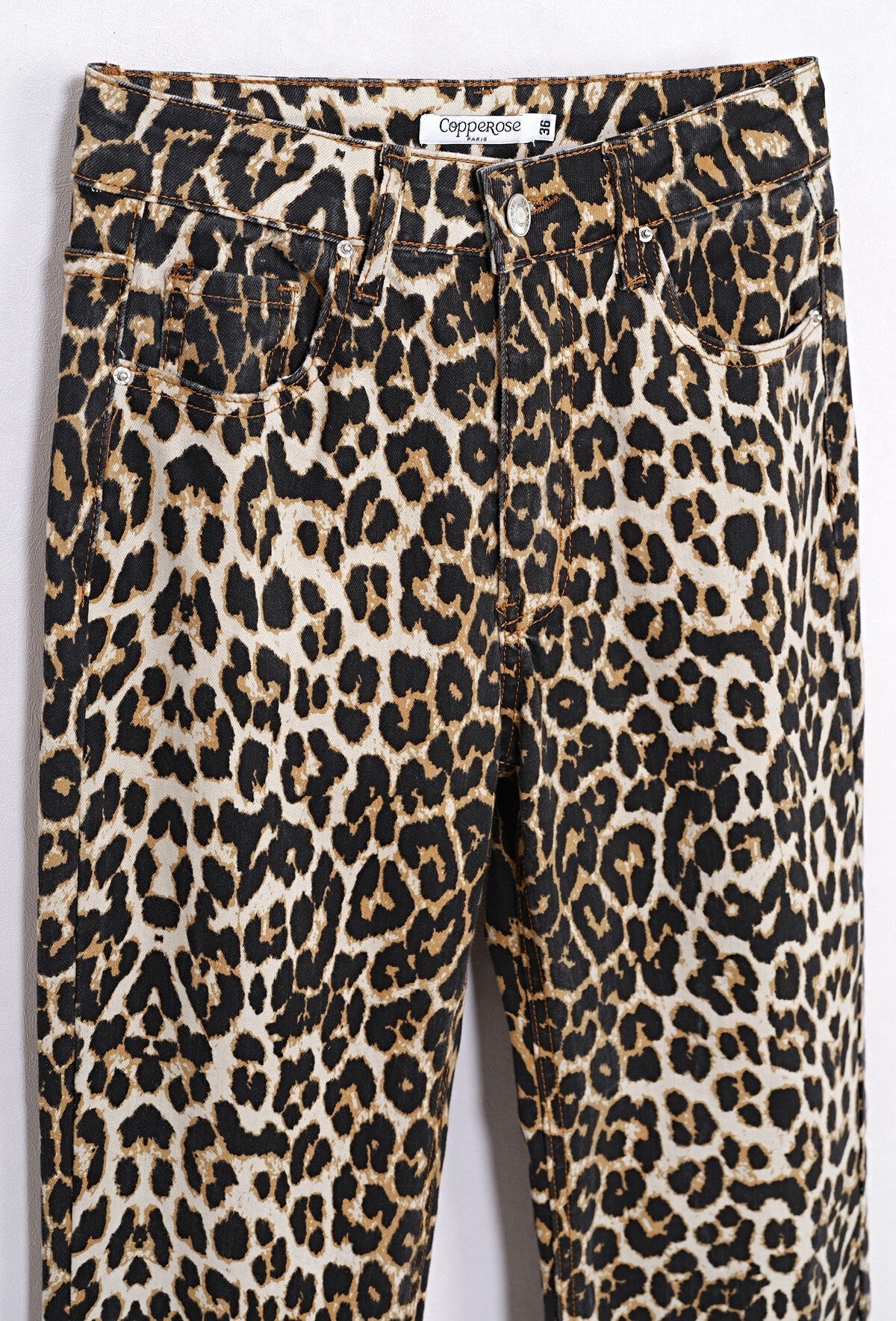 Flared Jeans Leopard Print Bio-Baumwolle – LACLARA mediterrane Mode