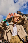 Gold Armband mit Tuch Grün – LACLARA mediterrane Mode