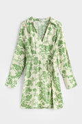 Wickelkleid Grün Blumenprint – LACLARA mediterrane Mode