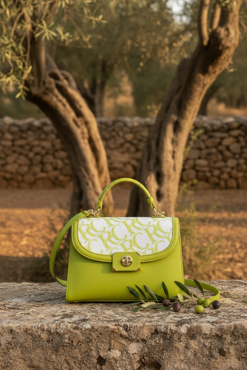 „Limone“ Handtasche — Limonengelb & Monogramm – LACLARA mediterrane Mode