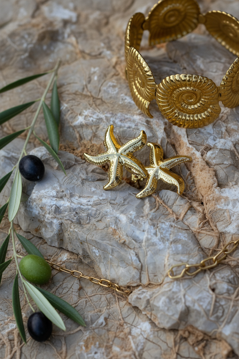 Seestern Ohrringe Gold Edelstahl – LACLARA mediterrane Mode