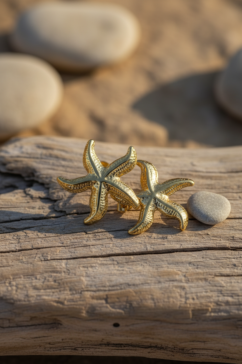 Seestern Ohrringe Gold Edelstahl – LACLARA mediterrane Mode