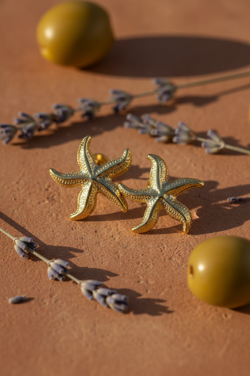 Seestern Ohrringe Gold Edelstahl – LACLARA mediterrane Mode