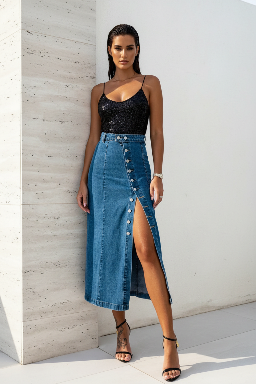 Pailletten Top Schwarz Träger V-Ausschnitt – LACLARA mediterrane Mode