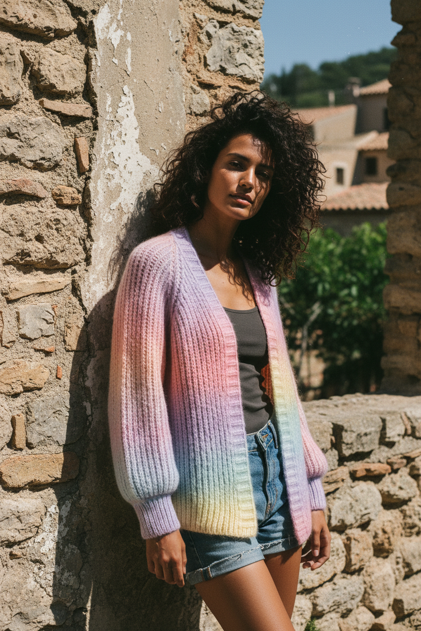 Venus – Oversized Cardigan Rainbow – LACLARA mediterrane Mode