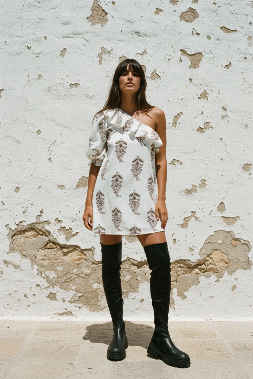 Overknee Boots Schwarz Chunky-Sohle Kunstleder – LACLARA mediterrane Mode