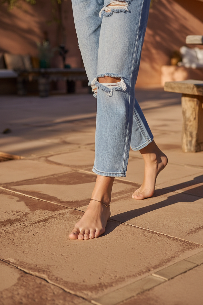 Boyfriend Jeans Destroyed Hellblau – LACLARA mediterrane Mode
