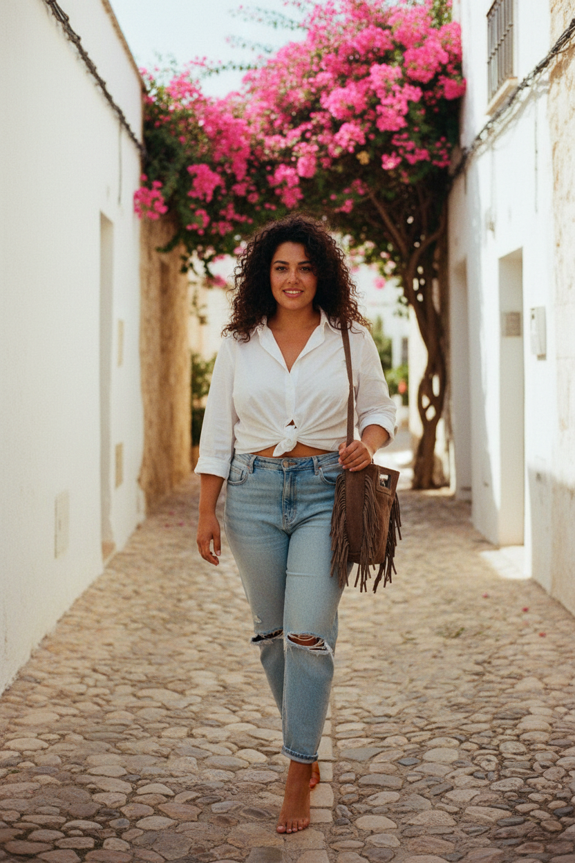 Boyfriend Jeans Destroyed Hellblau – LACLARA mediterrane Mode