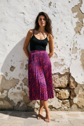 Plisseerock Leopard – Pink & Lila – LACLARA mediterrane Mode