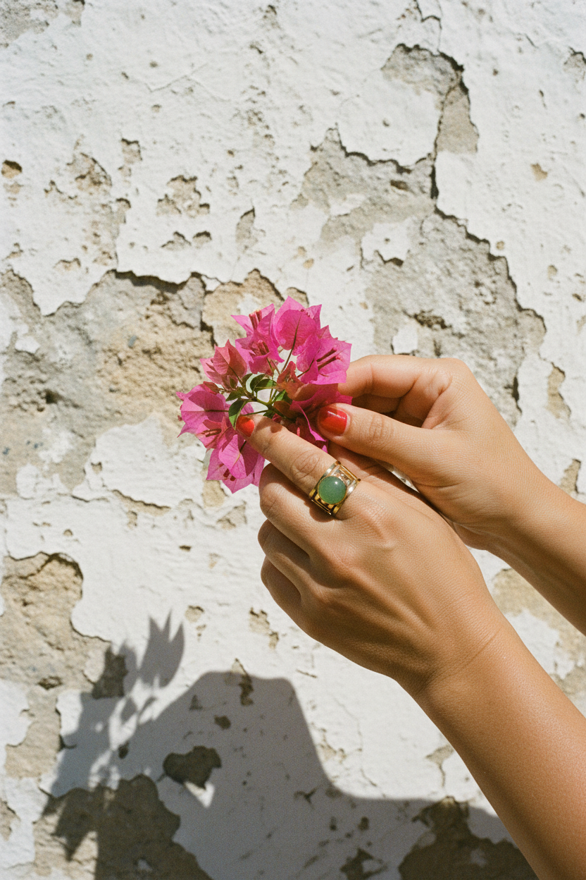 Statement Ring Gold mit grünem Stein – LACLARA mediterrane Mode