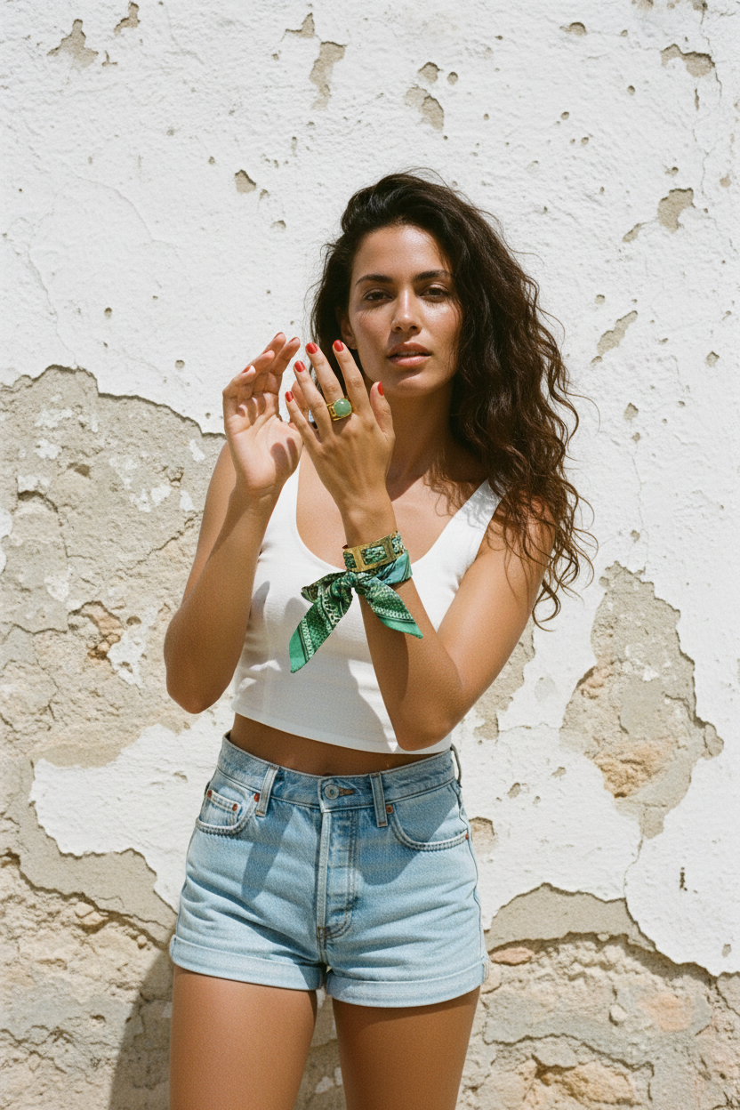 Statement Ring Gold mit grünem Stein – LACLARA mediterrane Mode