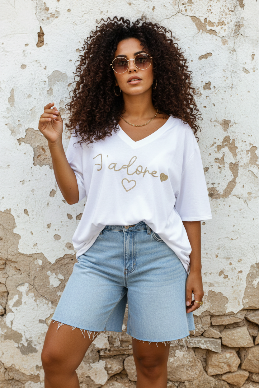 J'adore Oversize Shirt – LACLARA mediterrane Mode