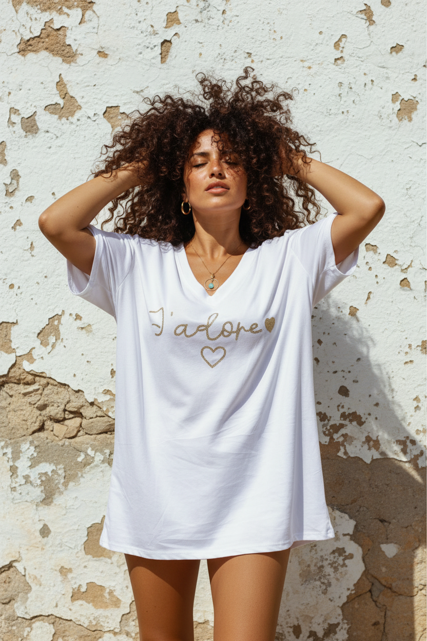 J'adore Oversize Shirt – LACLARA mediterrane Mode