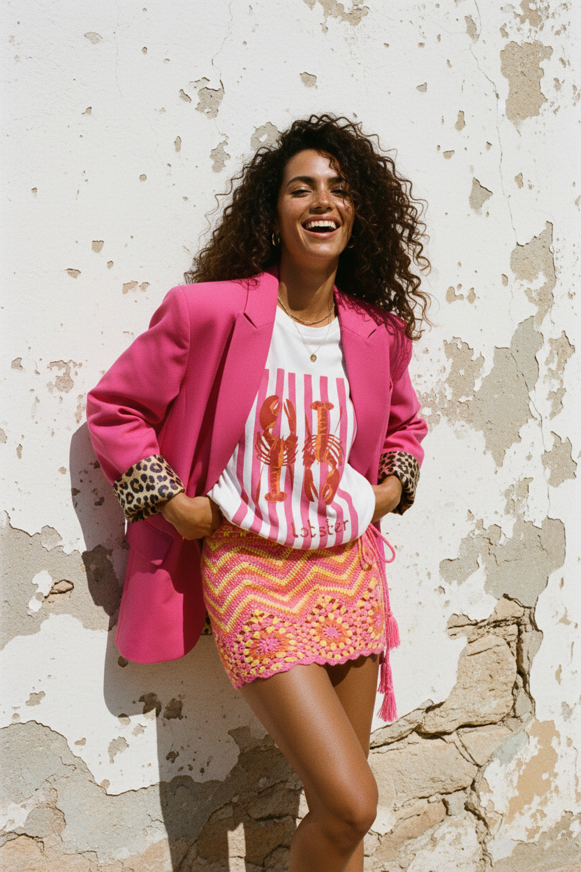 Pink Oversized Blazer – LACLARA mediterrane Mode