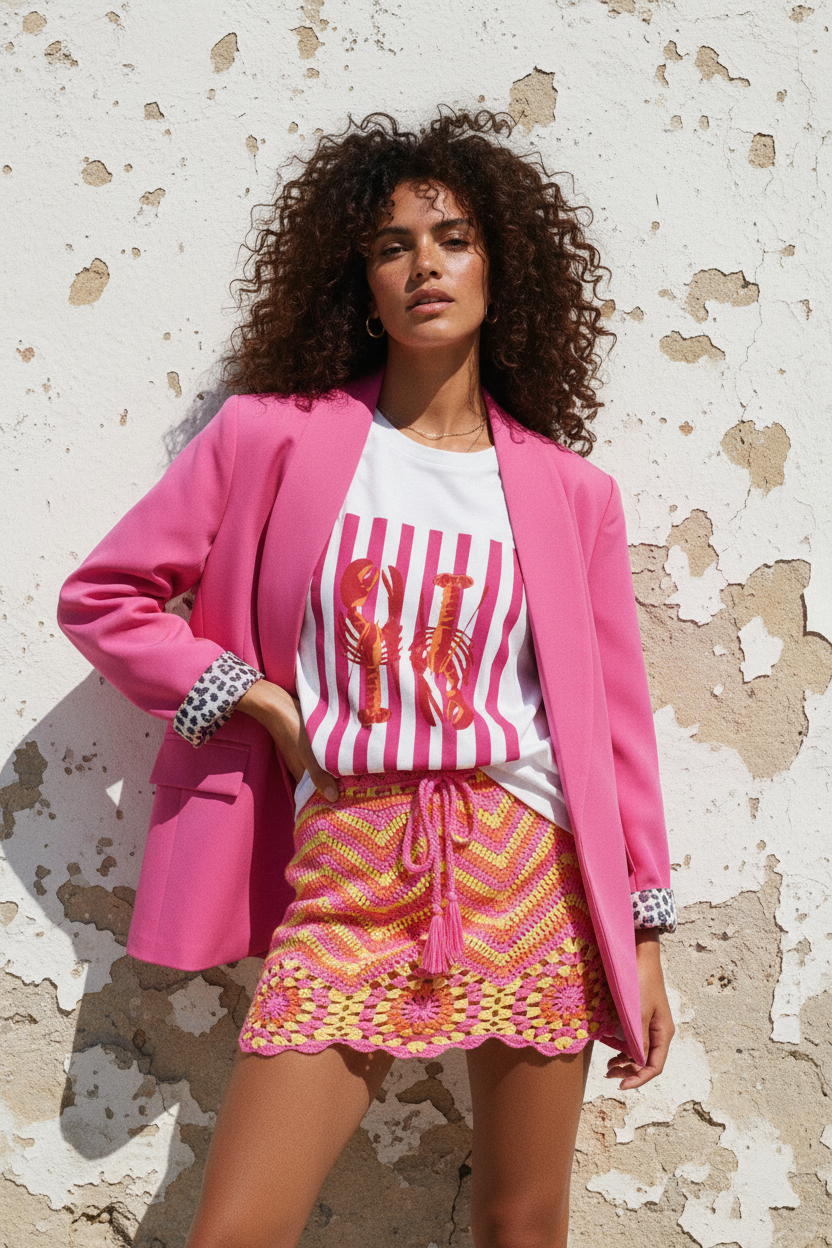 Pink Oversized Blazer – LACLARA mediterrane Mode