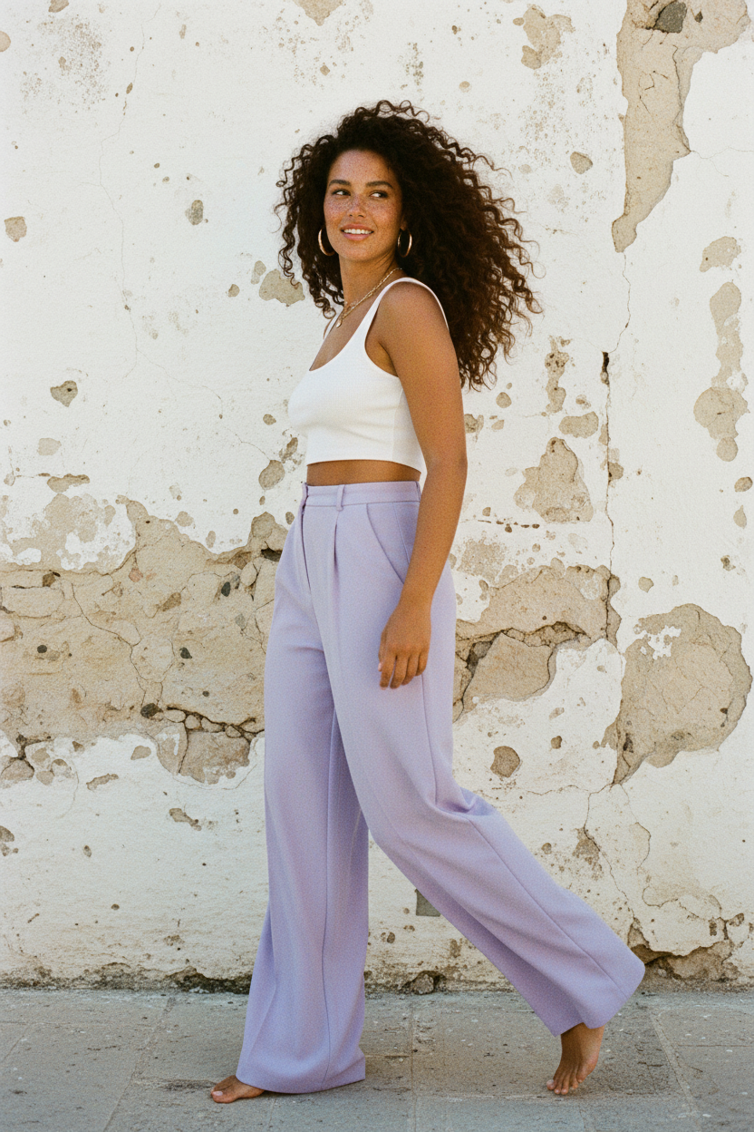 Wide Leg Hose – Lavendel – LACLARA mediterrane Mode