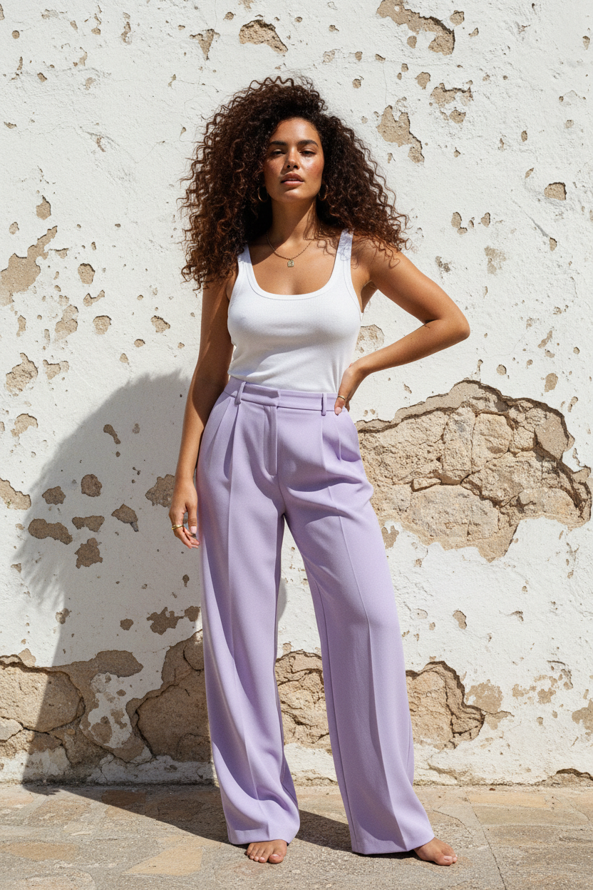 Wide Leg Hose – Lavendel – LACLARA mediterrane Mode