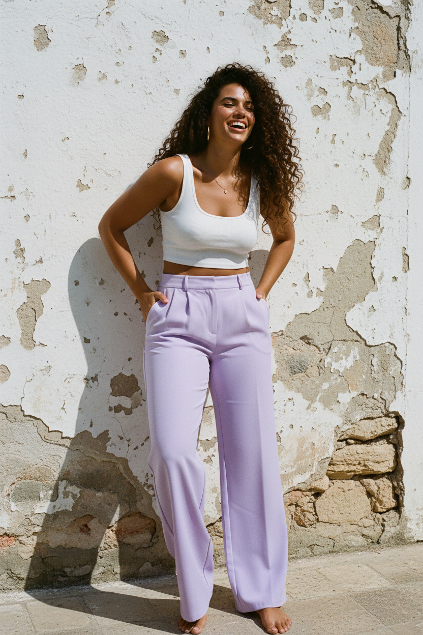 Wide Leg Hose – Lavendel – LACLARA mediterrane Mode