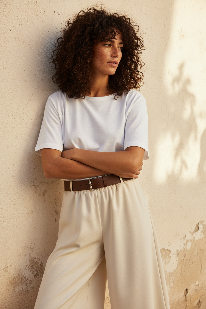 Boho Culotte mit Gürtel - mediterrane Sommerhose – LACLARA mediterrane Mode
