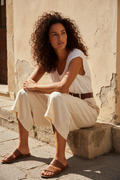 Boho Culotte mit Gürtel - mediterrane Sommerhose – LACLARA mediterrane Mode
