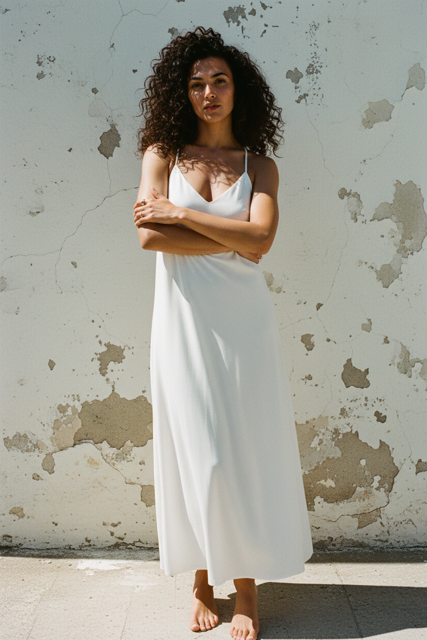 Weißes Maxi-Sommerkleid Ibiza Style – Sonnenlicht