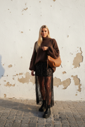 Kuscheliger Oversized Wollpullover Schokobraun – Front