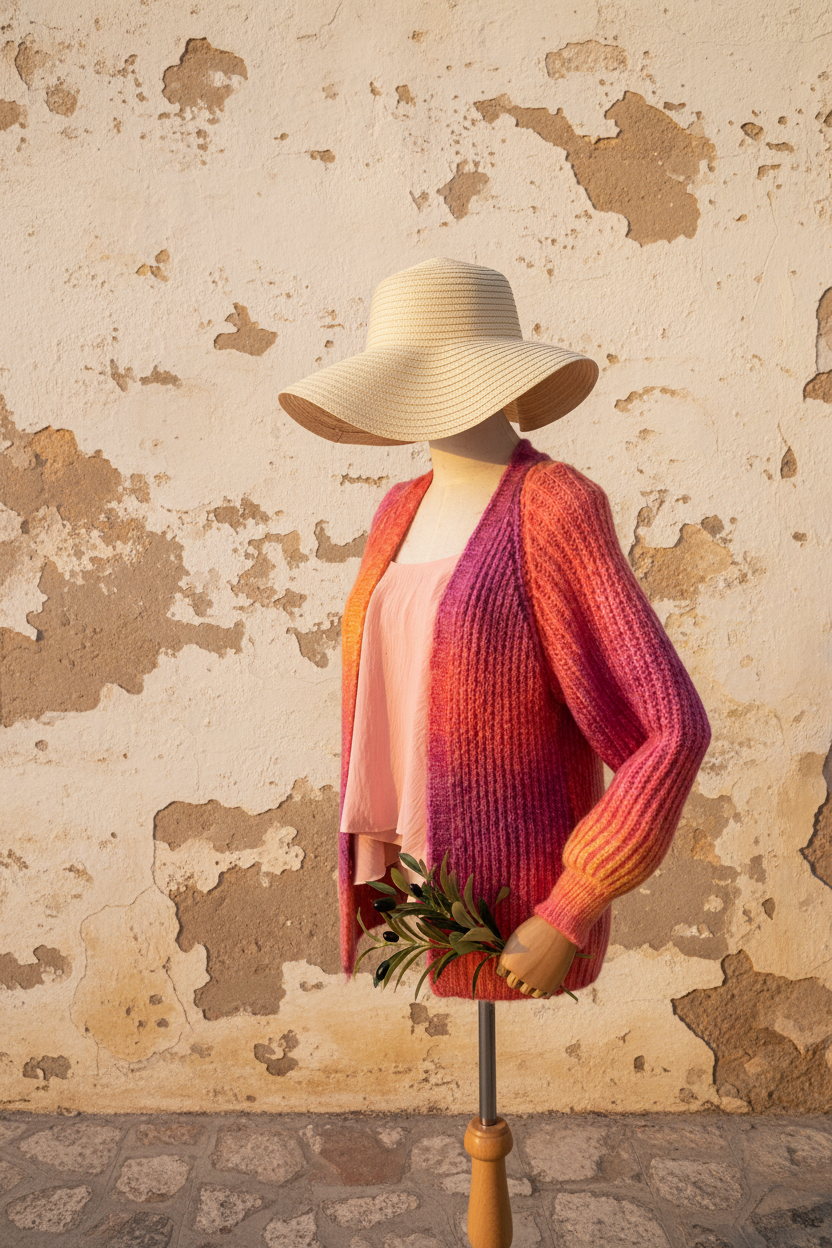 Venus Oversized Cardigan Sunset – Detailansicht