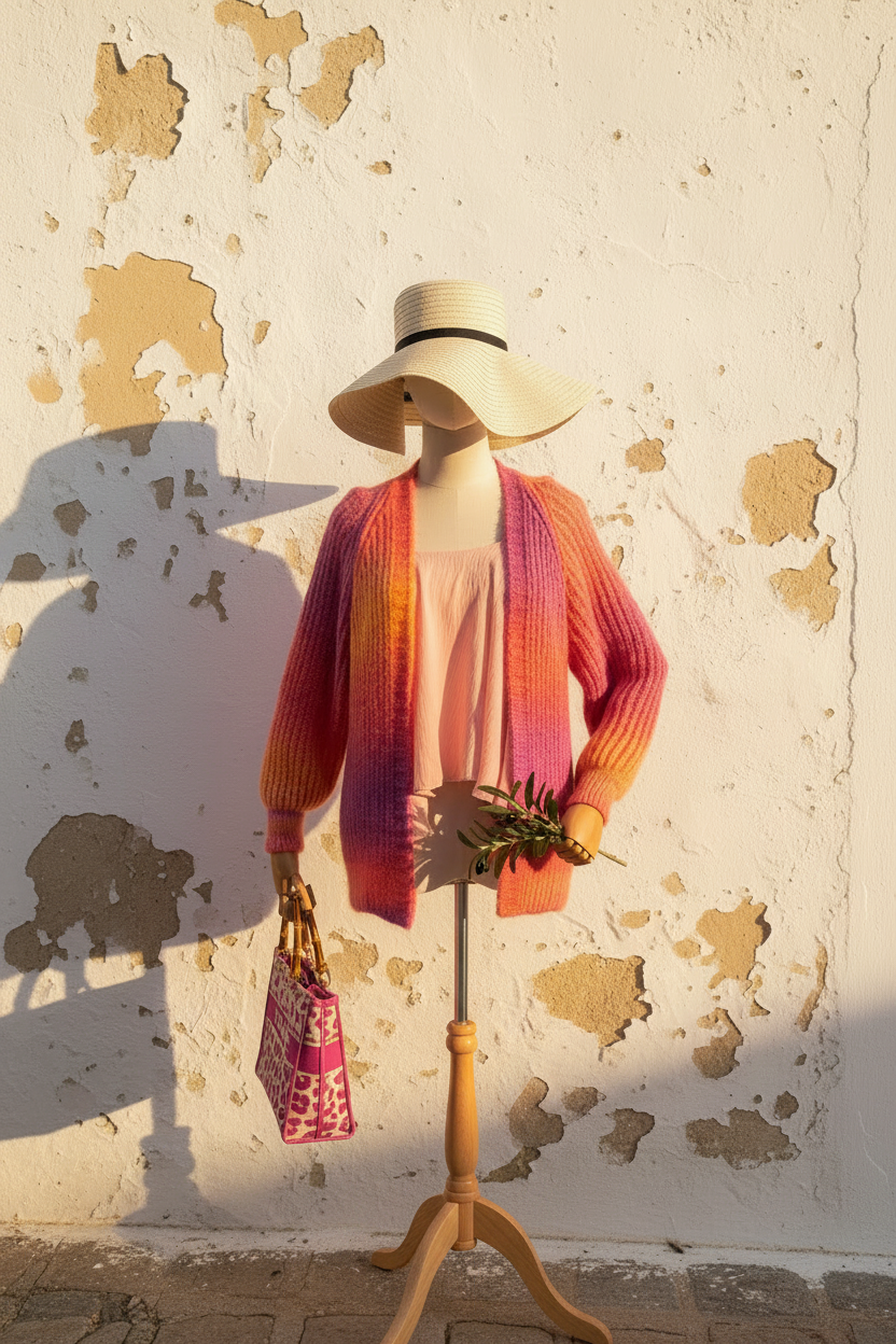 Venus Oversized Cardigan Sunset – Frontansicht