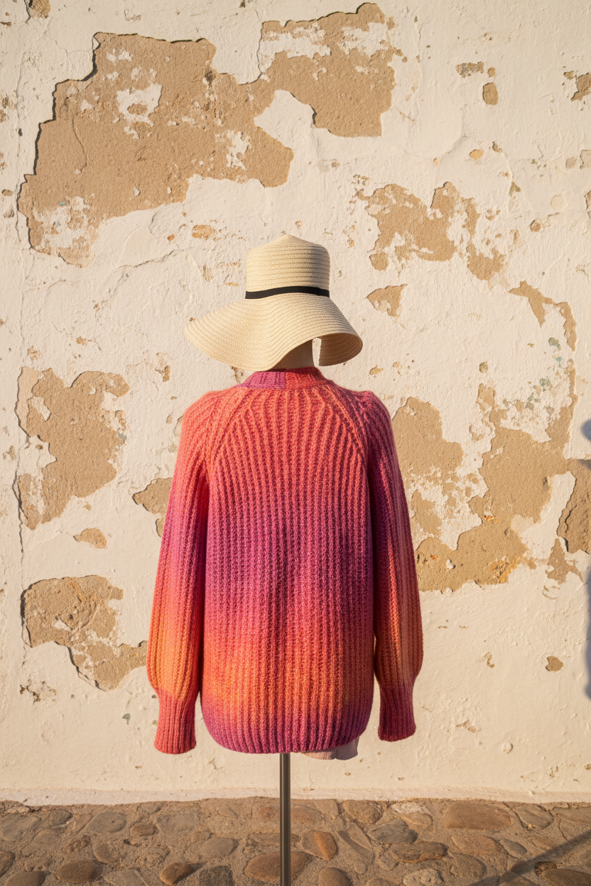Venus Oversized Cardigan Sunset – Rückansicht