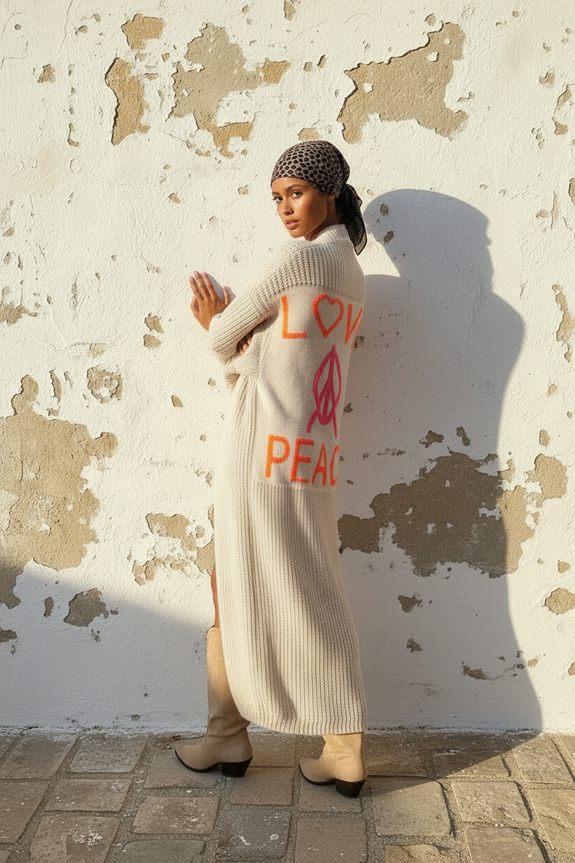 Oversized Maxi Cardigan Love & Peace – LACLARA mediterrane Mode