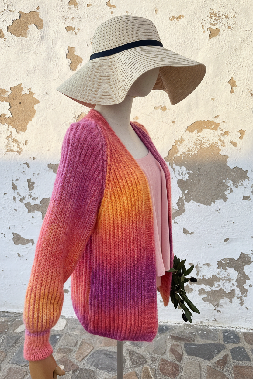 Venus Oversized Cardigan Sunset – Seitenansicht rechts