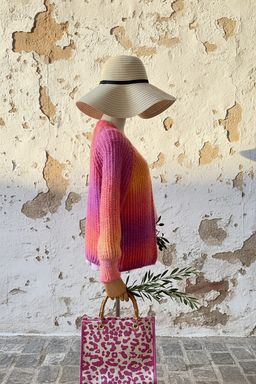 Venus Oversized Cardigan Sunset – Seitenansicht links