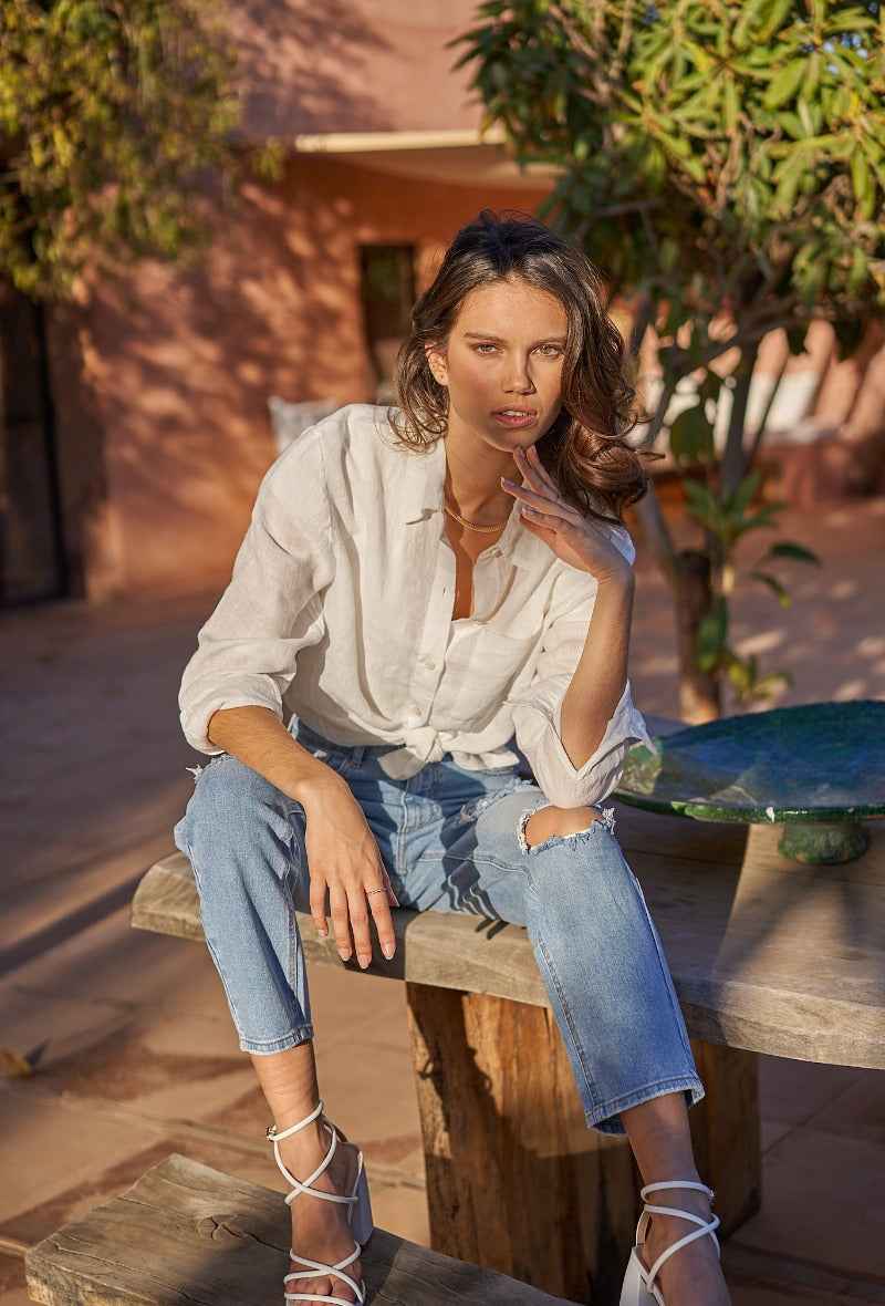 Boyfriend Jeans Destroyed Hellblau