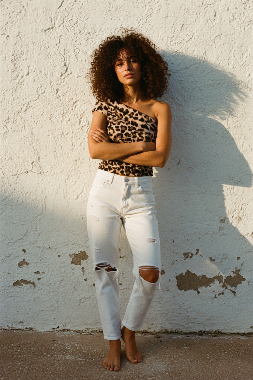Leopard One-Shoulder Top – Edgy Look 1