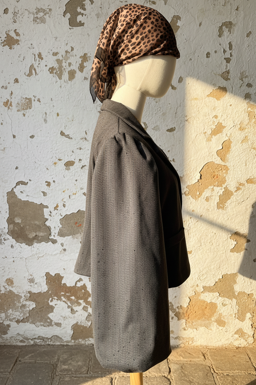 Schwarzer Glitzer Blazer mit Puffärmeln – LACLARA mediterrane Mode