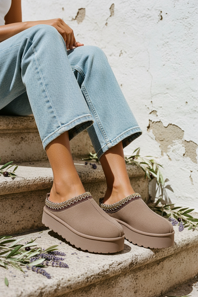 Plateau Mules Gefüttert – LACLARA mediterrane Mode